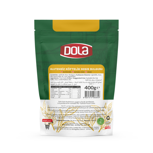 Dola Glutensiz Köftelik Mısır Bulguru 400 g
