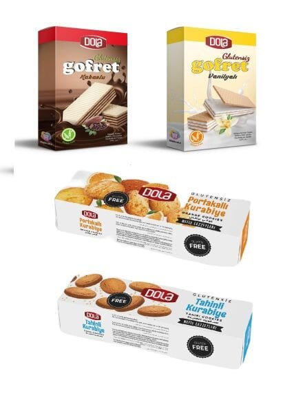 Dola 4'lü Glutensiz Gofret ve Kurabiye Paketi