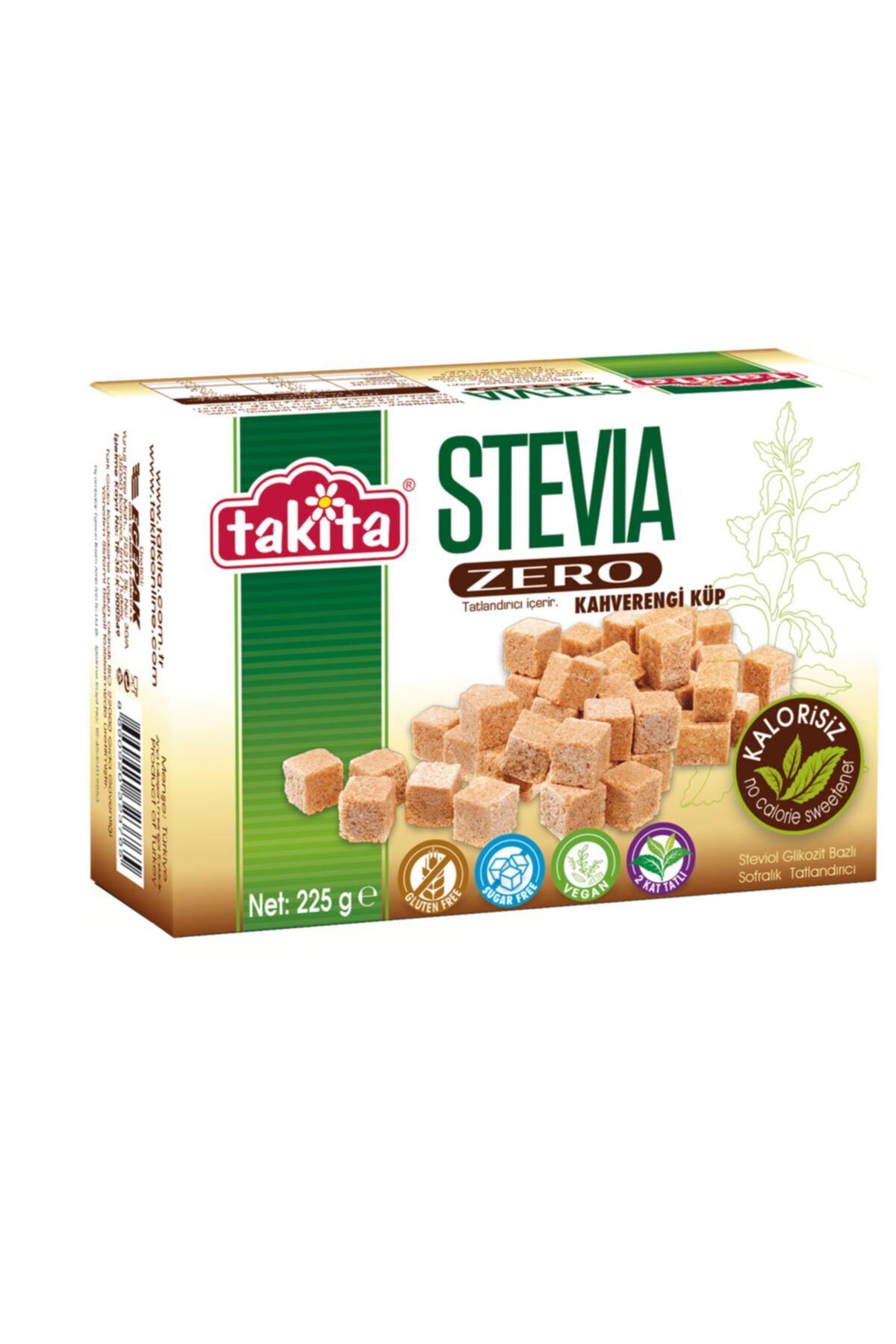 Takita Stevia Zero Kahverengi Küp Tatlandırıcı 225 G