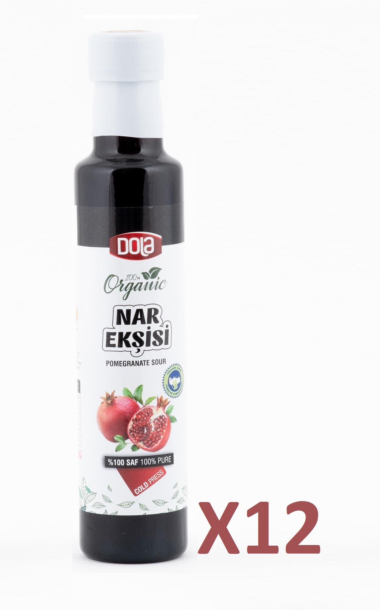 Dola Organik Nar Ekşisi 350 gr 12 Adet Soğuk Pres Şeker İlavesiz