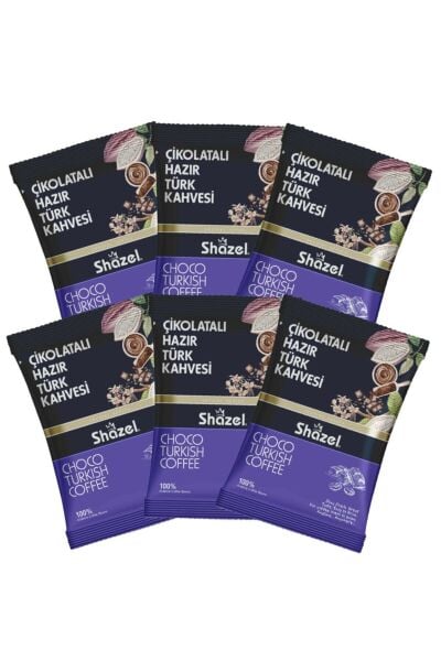 Shazel Çikolatalı Hazır Türk Kahvesi- 100gr. (100g X 6 Adet)