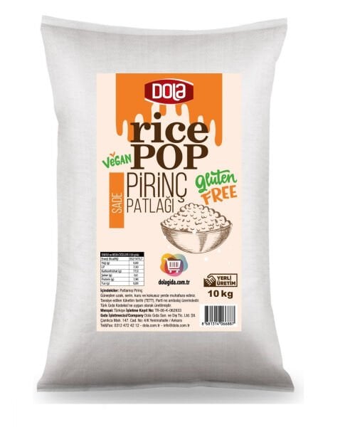 Dola Rice Pop Glutensiz Pirinç Patlağı Sade 10 kg