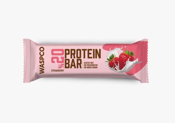 Waspco Çilek Aromalı Yüksek Proteinli Bar 40 gr