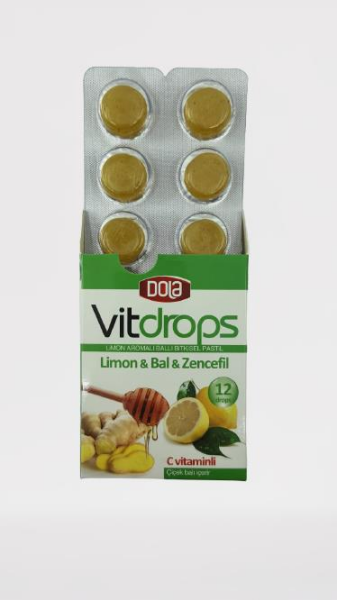 Dola Vitdrops 2’li Set Zencefil Bal ve Limon & Bal Boğaz Pastili 30 g 24 Drops