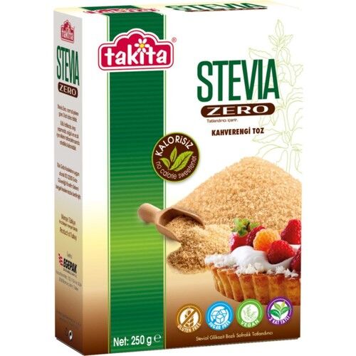 Takita Stevia Zero Kahverengi  2’li Tatlandırıcı Set Toz Tatlandırıcı 250 g ve Küp Tatlandırıcı 225 g.