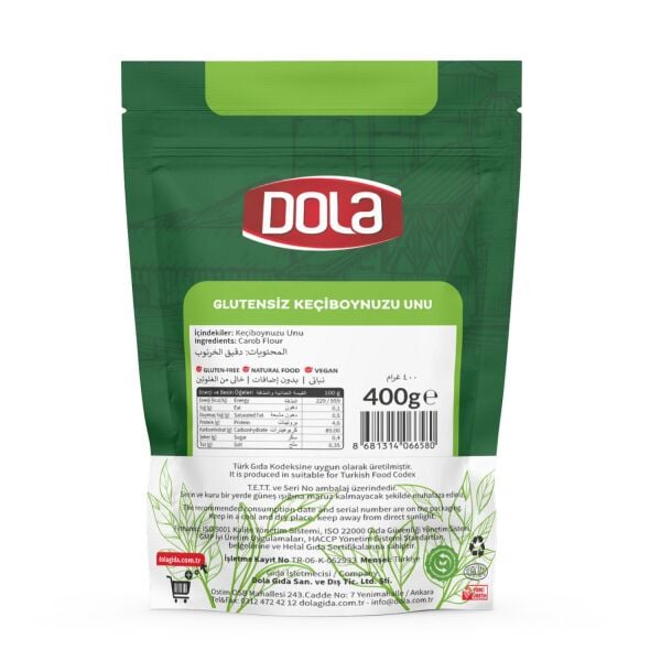 Dola Glutensiz Keçiboynuzu Unu 400 gr 2 Adet