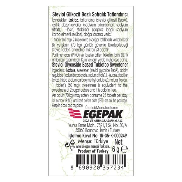 Takita Stevia 100 Tablet 6 gr