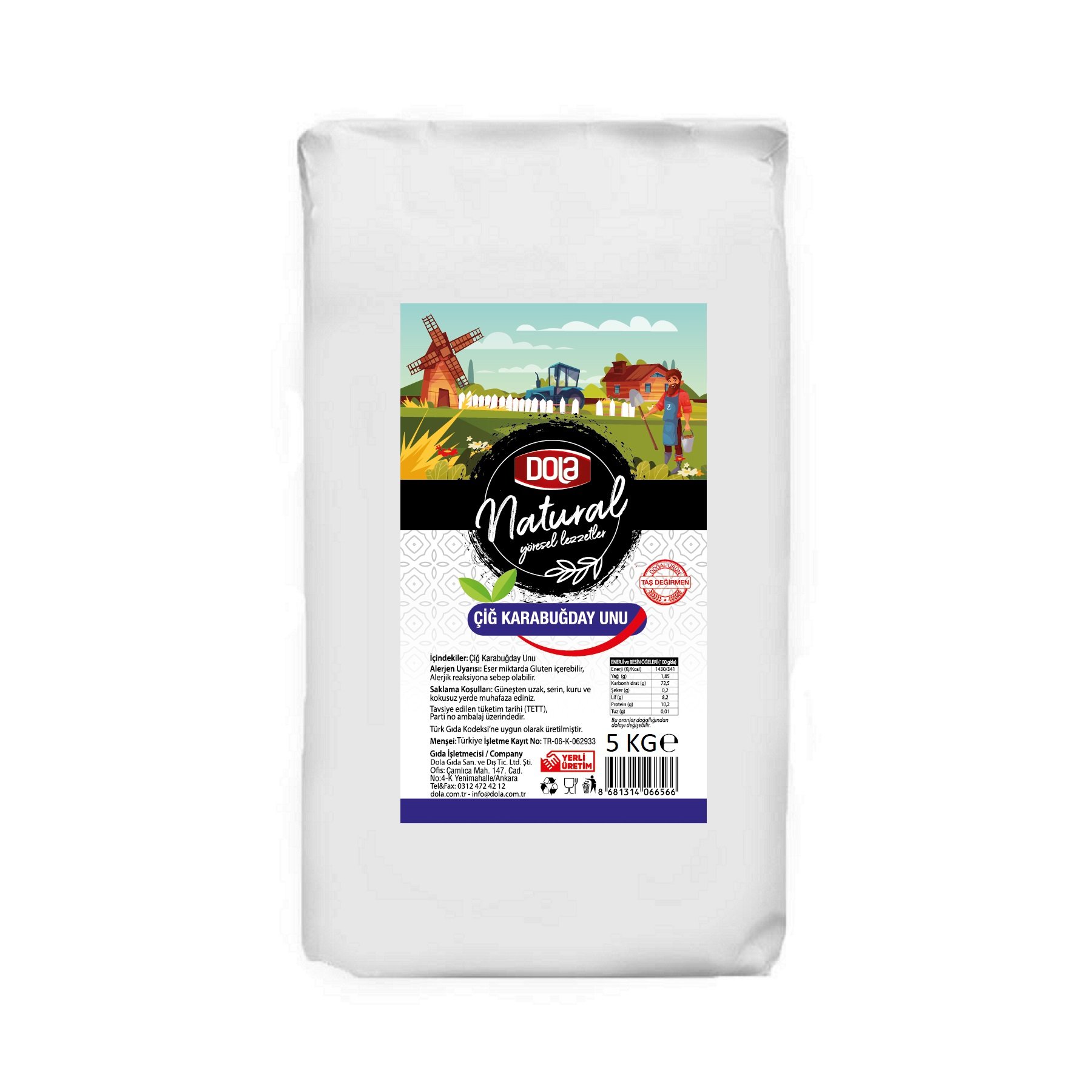 Dola Natural Çiğ Karabuğday Unu 5 kg
