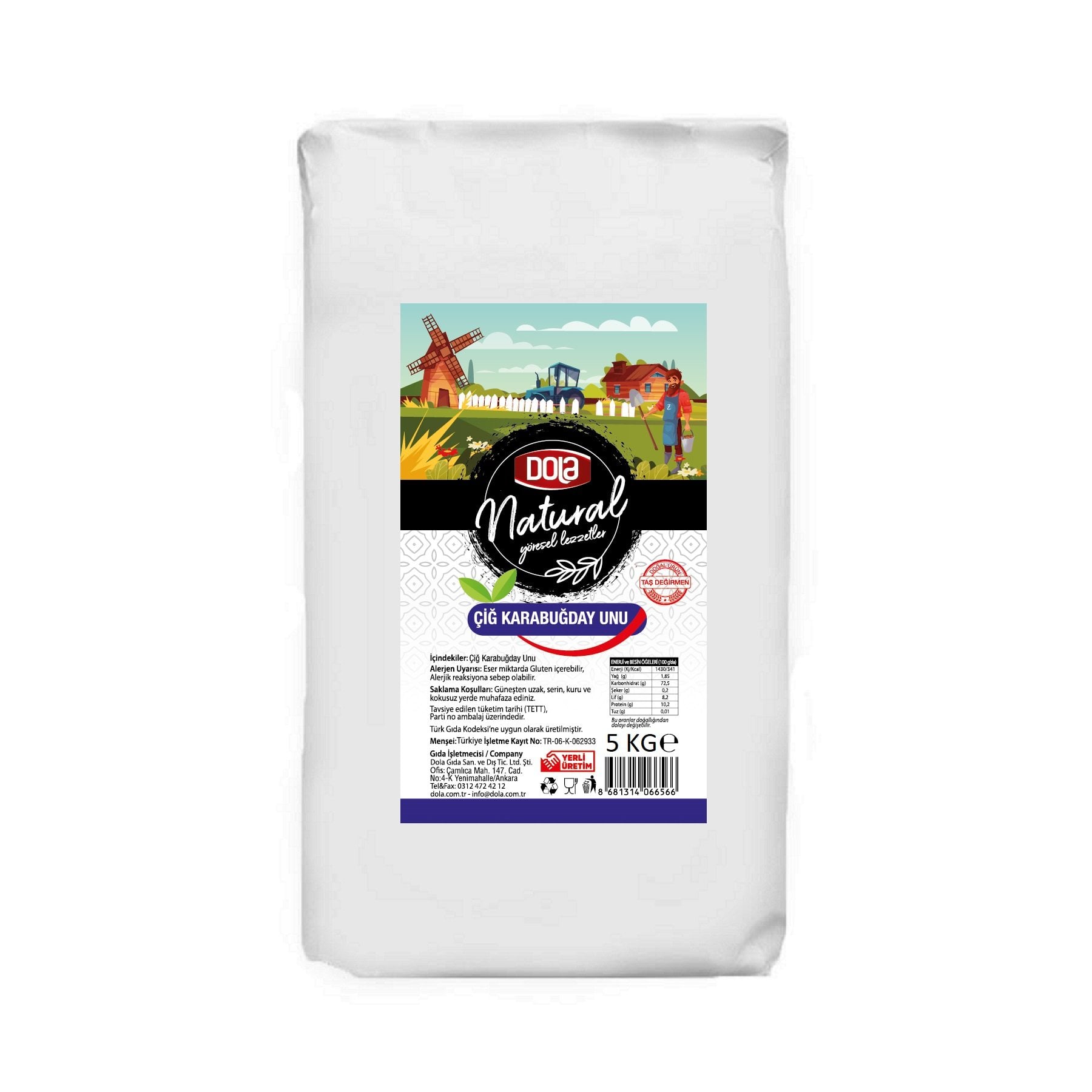 Dola Natural Çiğ Karabuğday Unu 5 kg