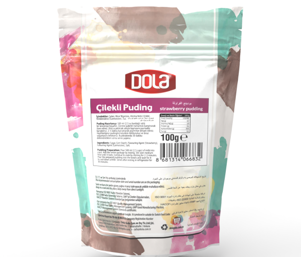 Dola Glutensiz Çilekli Puding 100 gr 3 Adet