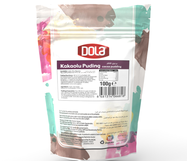 Dola Glutensiz Muzlu Ve Kakaolu Puding 2'li Set 100 gr X 2 Adet