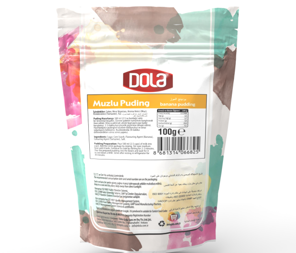 Dola Glutensiz Muzlu Ve Kakaolu Puding 2'li Set 100 gr X 2 Adet