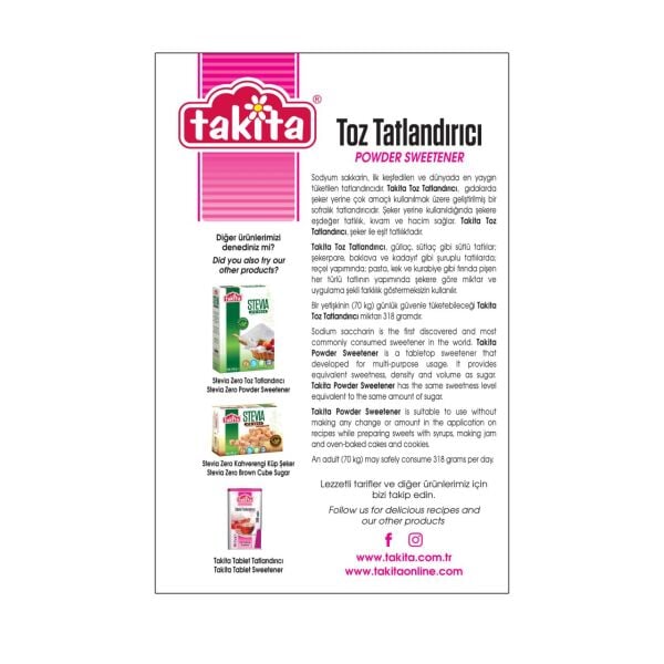 TAKITA TOZ TATLANDIRICI SAKK.500 GR