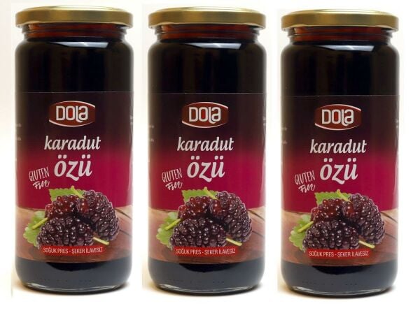 Dola Karadut Özü 640 g 3 Adet Glutensiz, Soğuk Pres, Şeker İlavesiz
