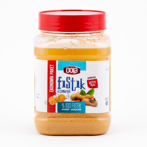 Dola Fıstık Ezmesi Parçacıklı Şekersiz 1 kg %100 Saf Doğal @