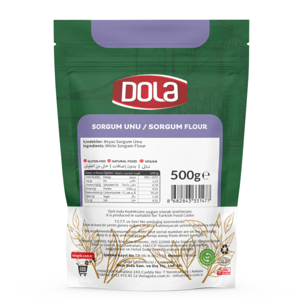 Dola Glutensiz Beyaz Sorgum Unu 500 Gr