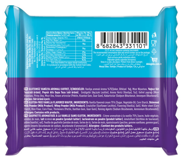 Dola Glutensiz Vanilyalı Gofret 100 gr Gluten Free