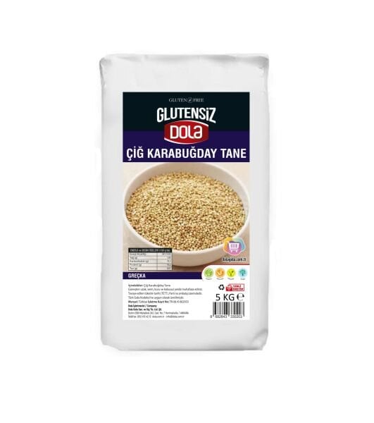 Dola Glutensiz Çiğ Karabuğday Tane 5 kg Greçka