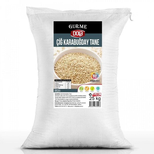 Dola Glutensiz Çiğ Karabuğday Tane 25 kg Greçka