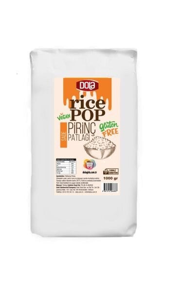 Dola Rice Pop Glutensiz Pirinç Patlağı Sade 1 kg Şekersiz