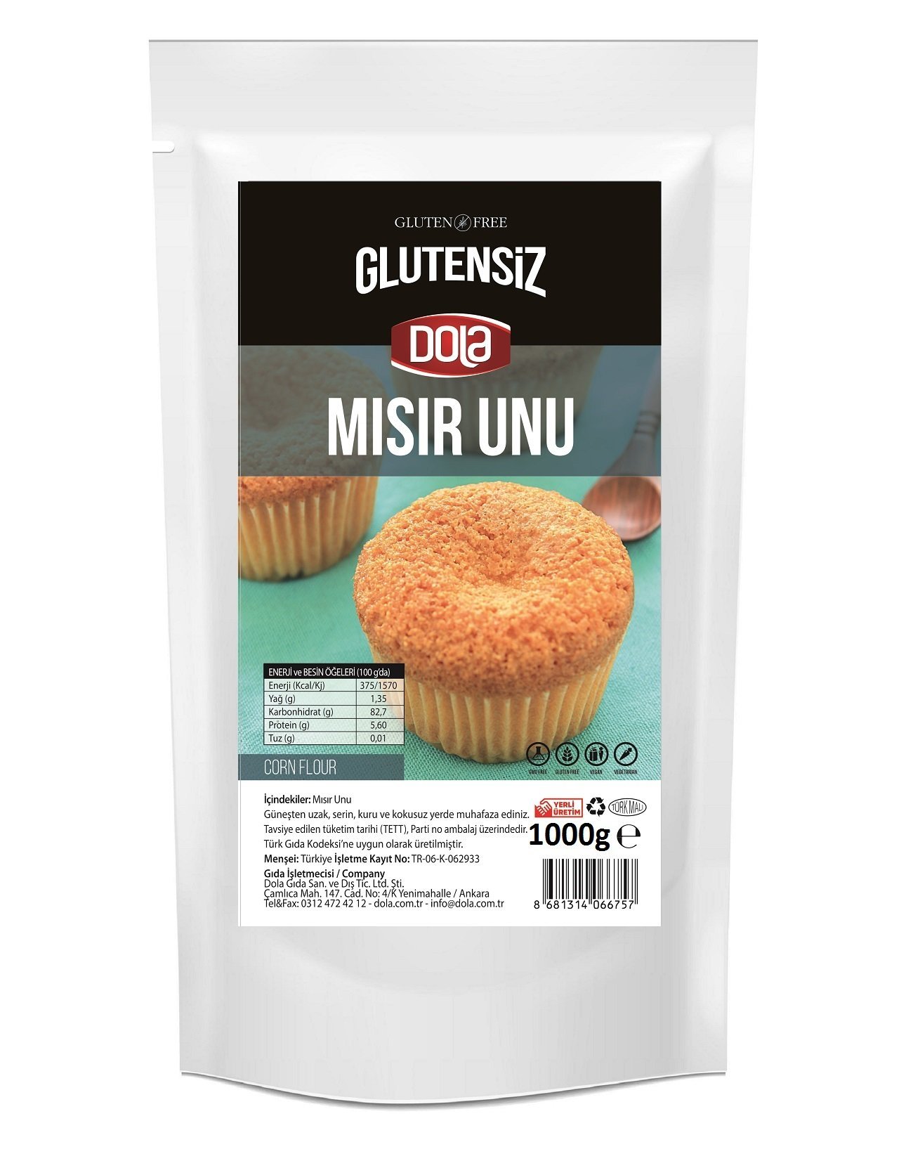 Dola Glutensiz Mısır Unu 1 kg