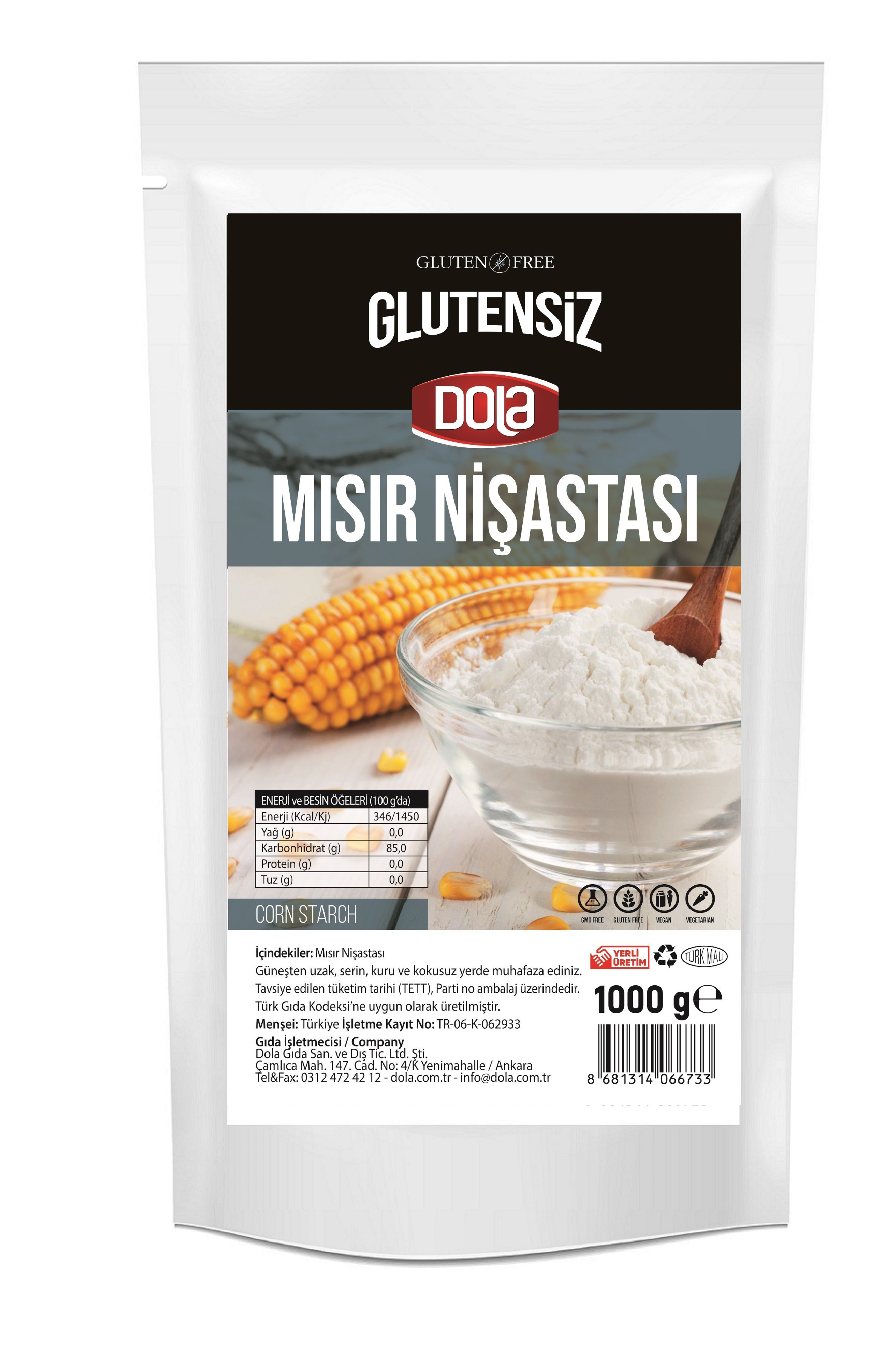 Dola Glutensiz Mısır Nişastası 1 kg