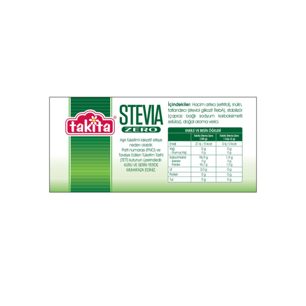 Takita Stevia Zero Küp Beyaz Tatlandırıcı 225 g