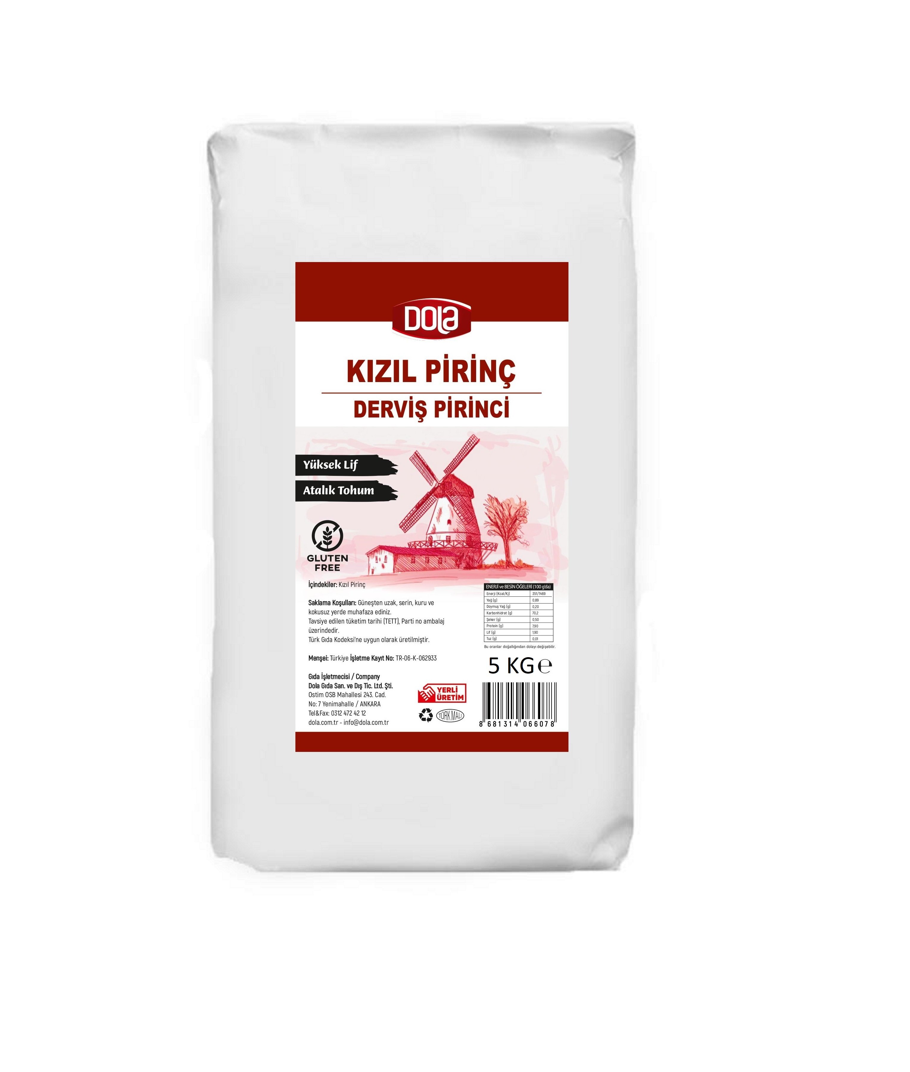 Dola Ata Tohum Derviş Pirinci Kızıl Pirinç 5 kg