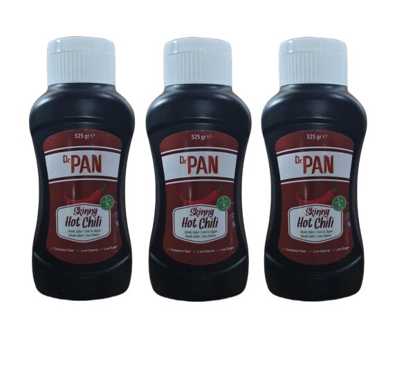 Dr. Pan Hot Chili Sos 525 gr 3 Adet Düşük Kalorili Acı Biber Sosu